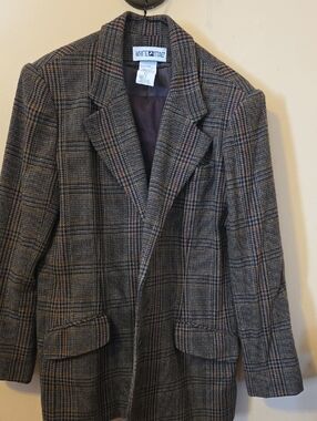 White Stag Plaid Blazer - Brown and Black Mix